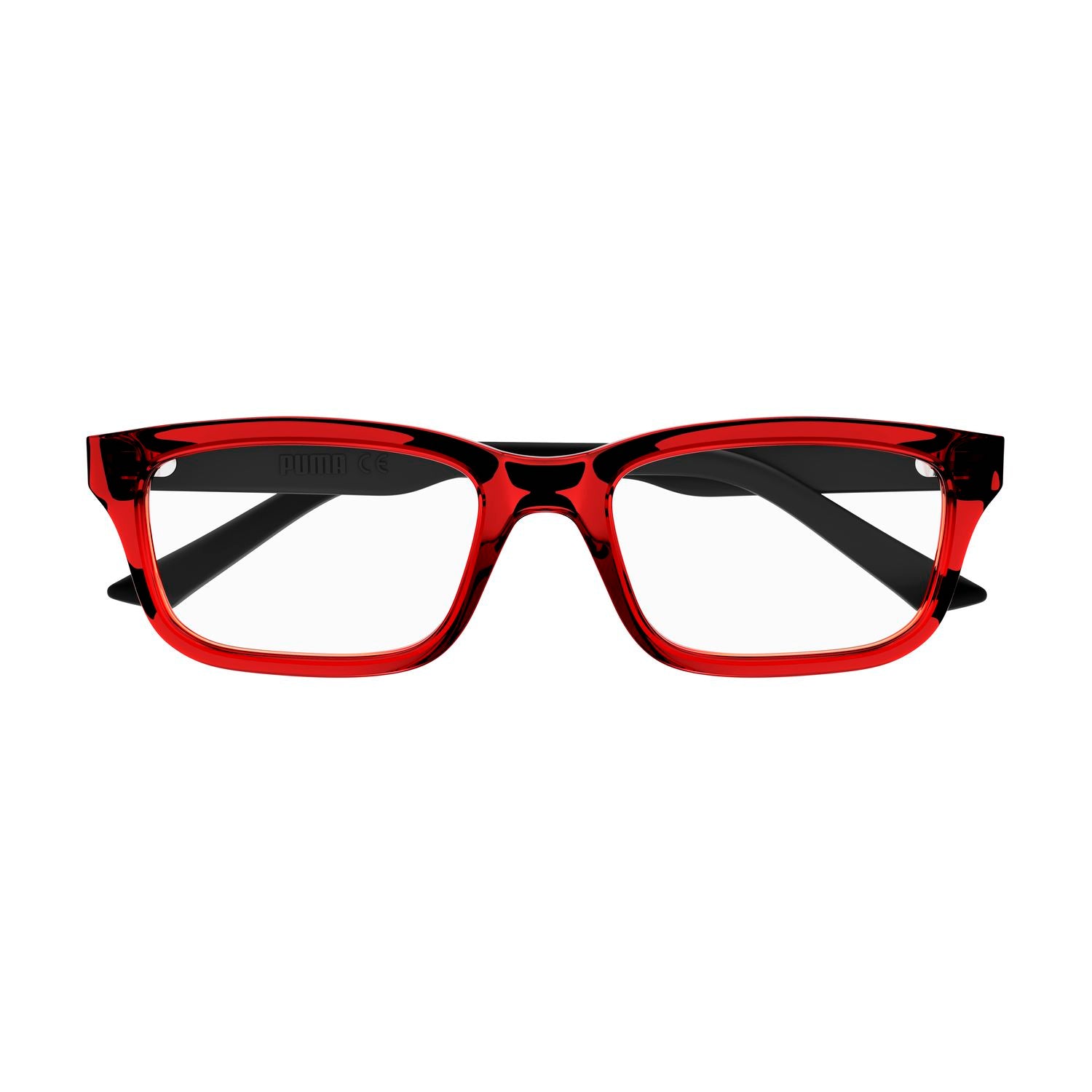 PJ0068O Red recycled acetate Optical Frames - Shiny Transparent Red