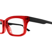 PJ0068O Red recycled acetate Optical Frames - Shiny Transparent Red