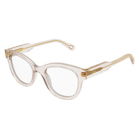 CH0162O Nude recycled acetate Optical Frames - Shiny Transparent Powder