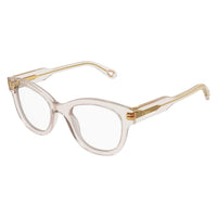 CH0162O Nude recycled acetate Optical Frames - Shiny Transparent Powder