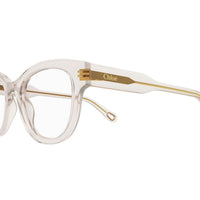 CH0162O Nude recycled acetate Optical Frames - Shiny Transparent Powder