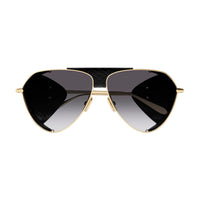 AA0067S Gold leather cover & bridge metal Sunglasses - Shiny Light Gold & Black Ayers