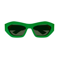 BV1221S Green recycled acetate Sunglasses - Shiny Solid Green