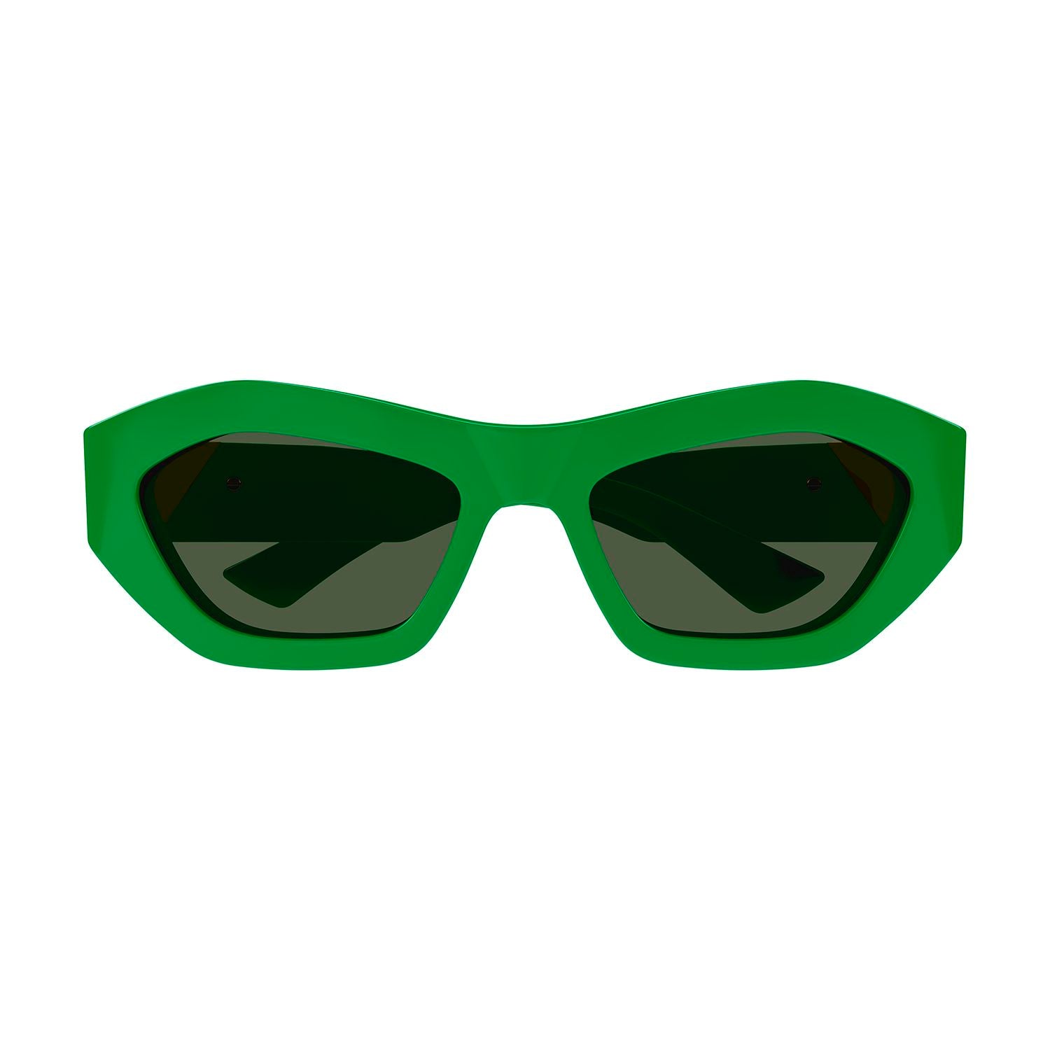 BV1221S Green recycled acetate Sunglasses - Shiny Solid Green
