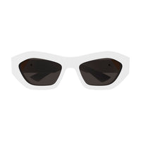 BV1221S White recycled acetate Sunglasses - Shiny Solid Off White