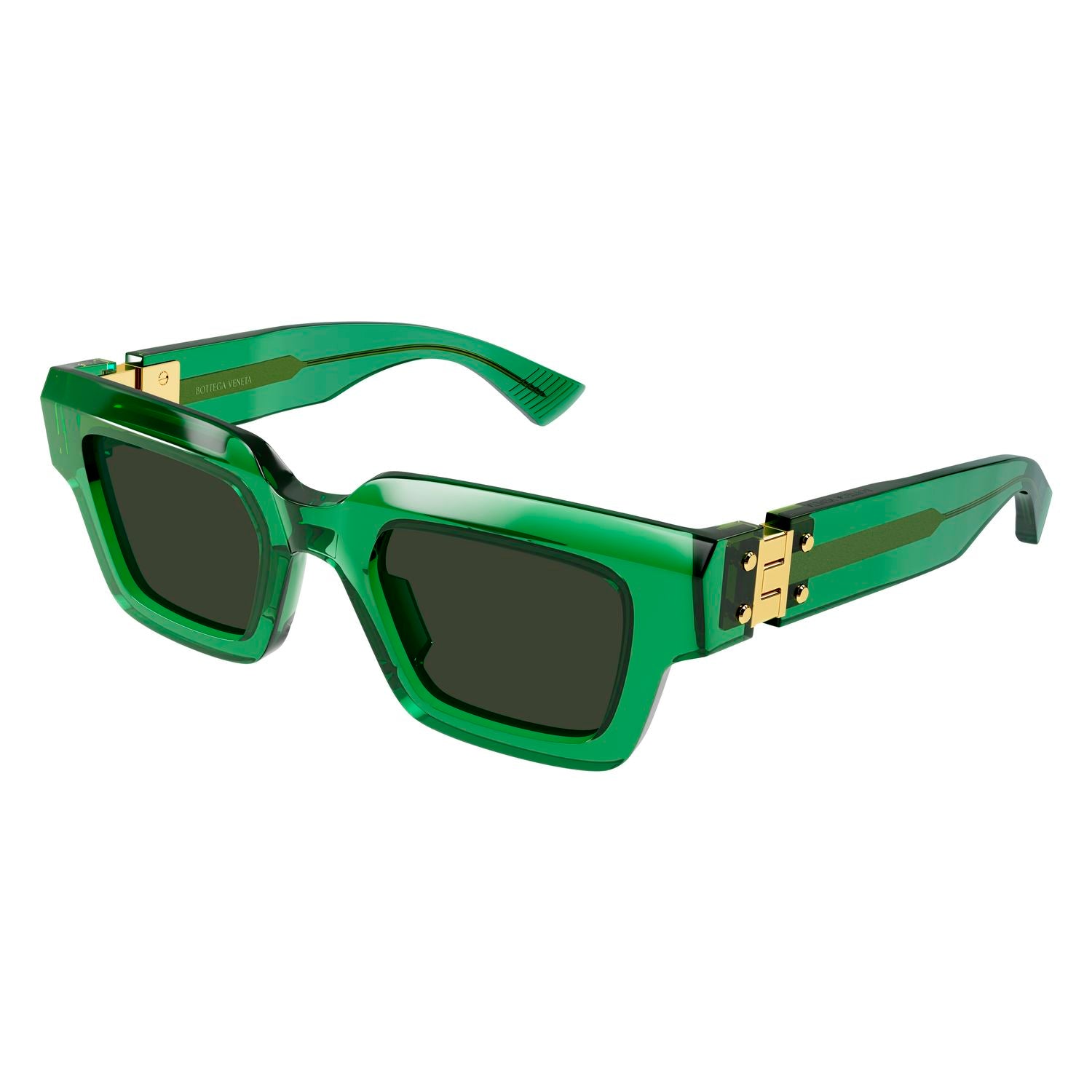 BV1230S Green recycled acetate Sunglasses - Shiny Transparent Green
