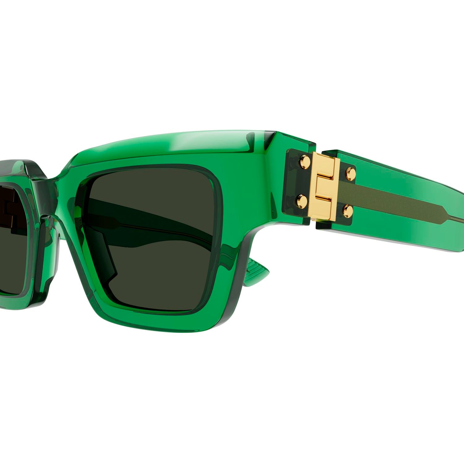 BV1230S Green recycled acetate Sunglasses - Shiny Transparent Green