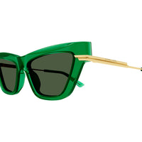 BV1241S Green recycled acetate Sunglasses - Shiny Transparent Green