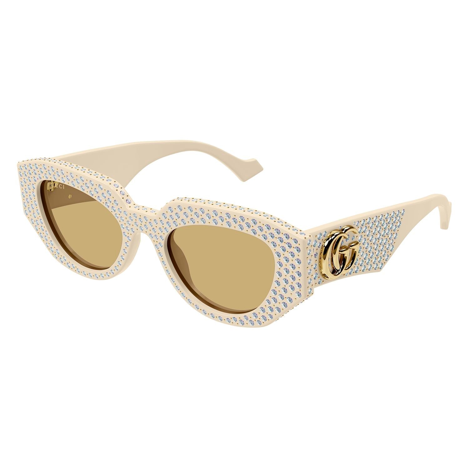 GG1421S Ivory recycled acetate strass & studs Sunglasses - Shiny Ivory