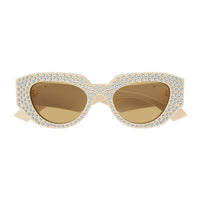 GG1421S Ivory recycled acetate strass & studs Sunglasses - Shiny Ivory