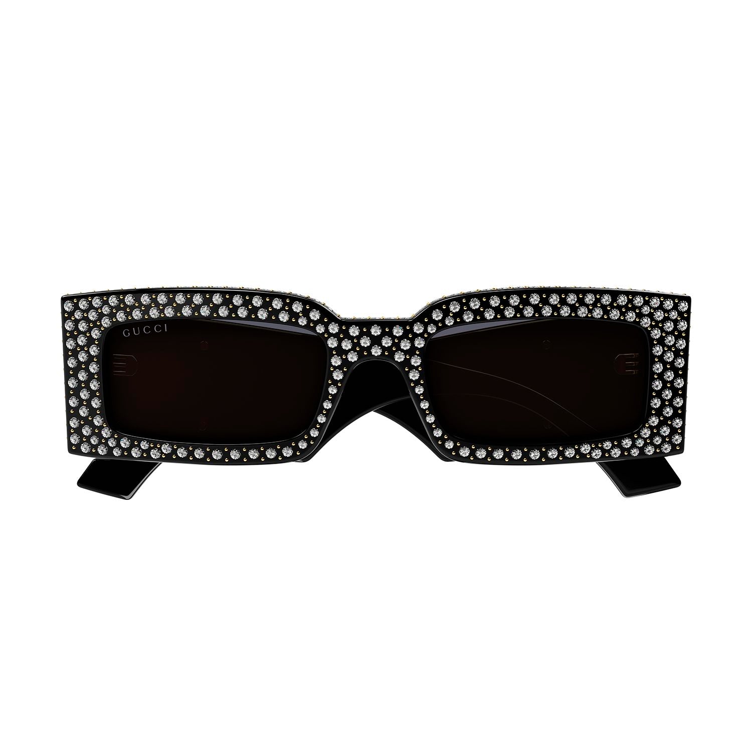 GG1425S Black strass studs & recycled acetate Sunglasses - Shiny Solid Black