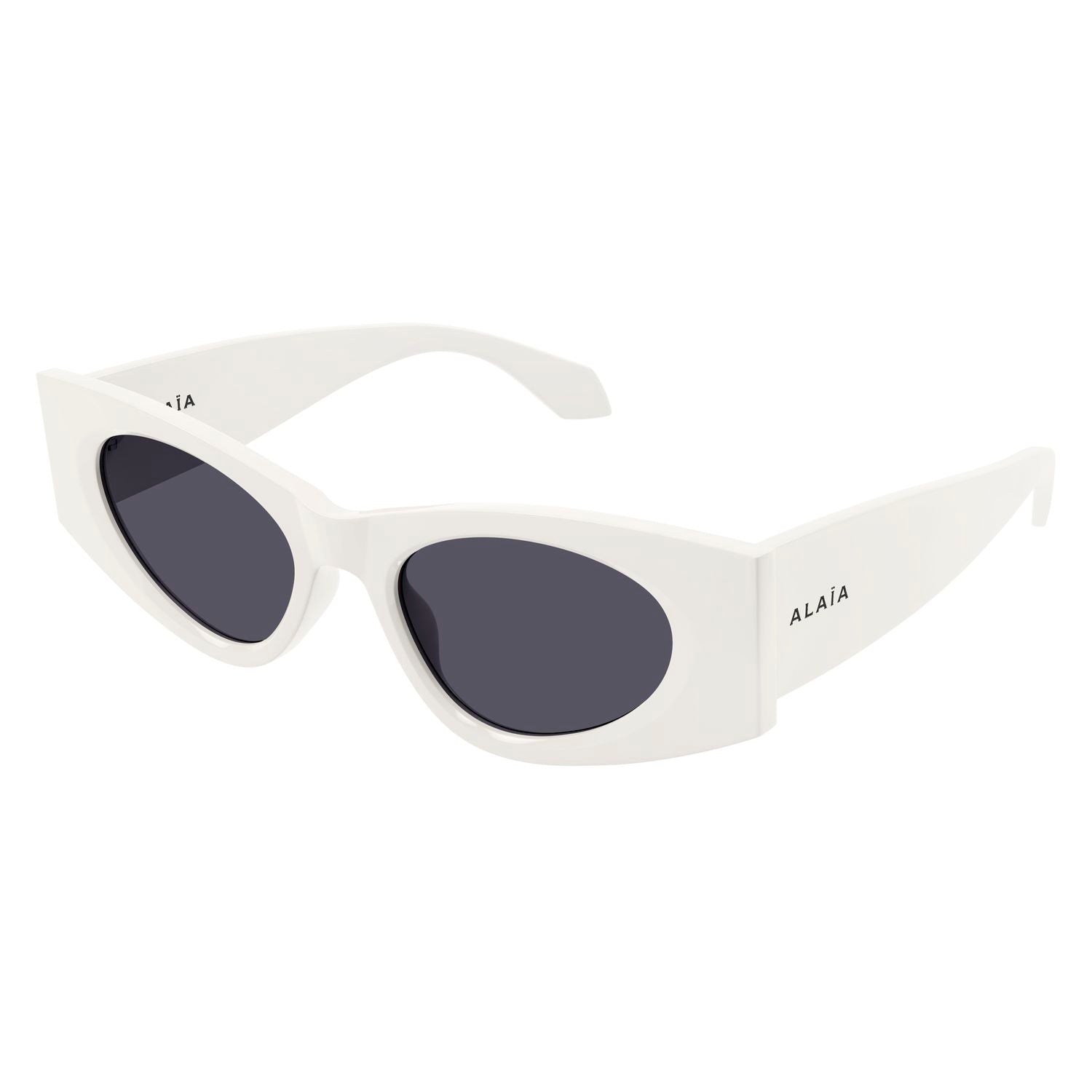 AA0075S White recycled acetate Sunglasses - Shiny White