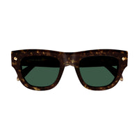 AM0425S Havana recycled acetate & gold studs Sunglasses - Shiny Dark Havana & Light Gold