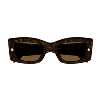 AM0426S Havana recycled acetate & gold studs Sunglasses - Shiny Dark Havana & Light Gold