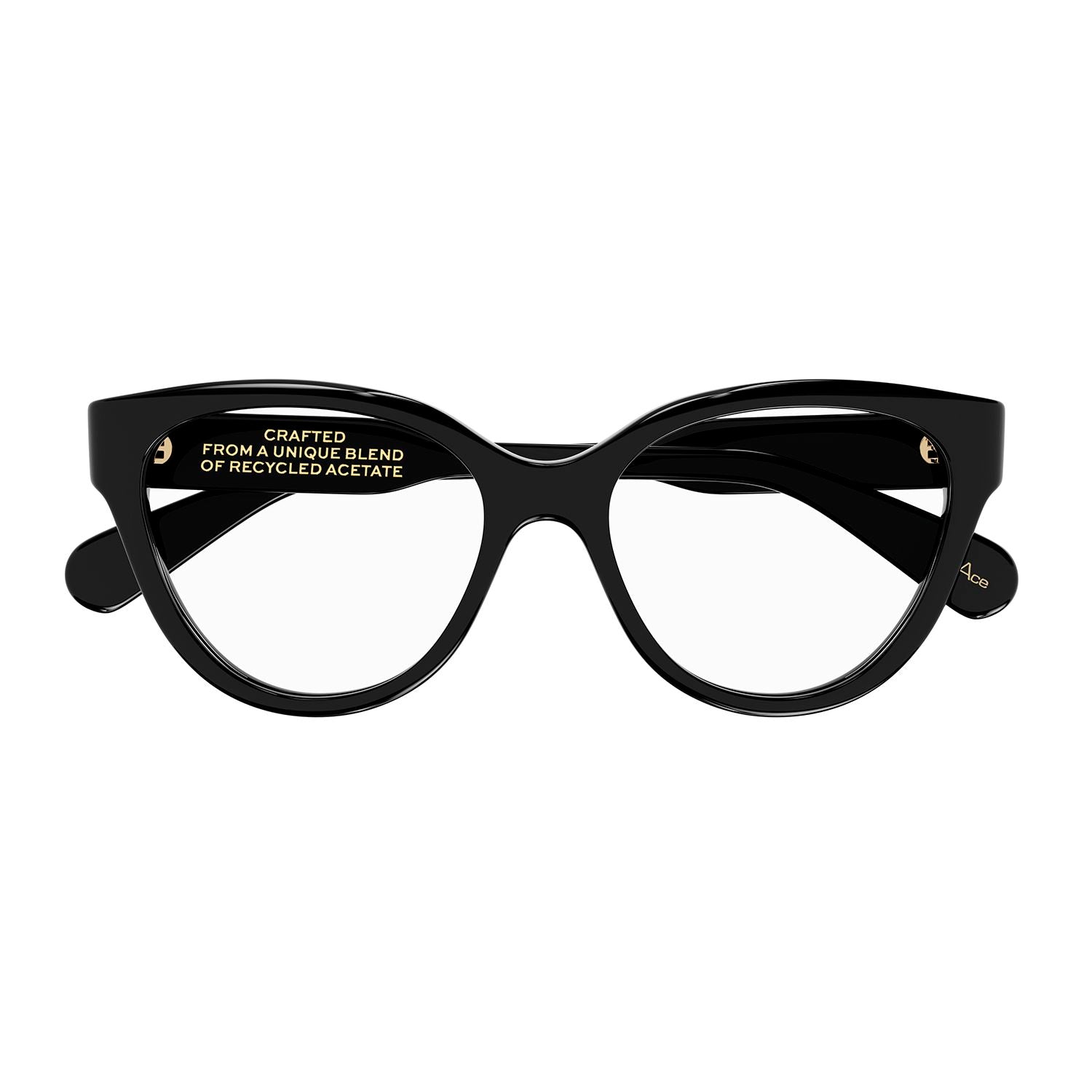 CH0193O Black recycled acetate Optical Frames - Shiny Solid Black