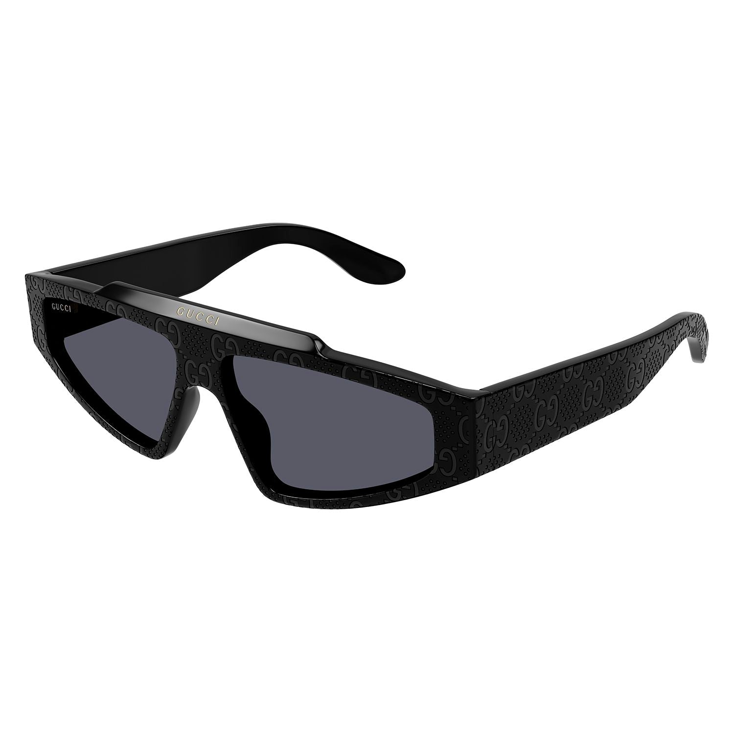 GG1591S Black Guccissima laser pattern recycled acetate Sunglasses - Shiny Black
