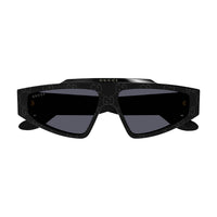 GG1591S Black Guccissima laser pattern recycled acetate Sunglasses - Shiny Solid Black