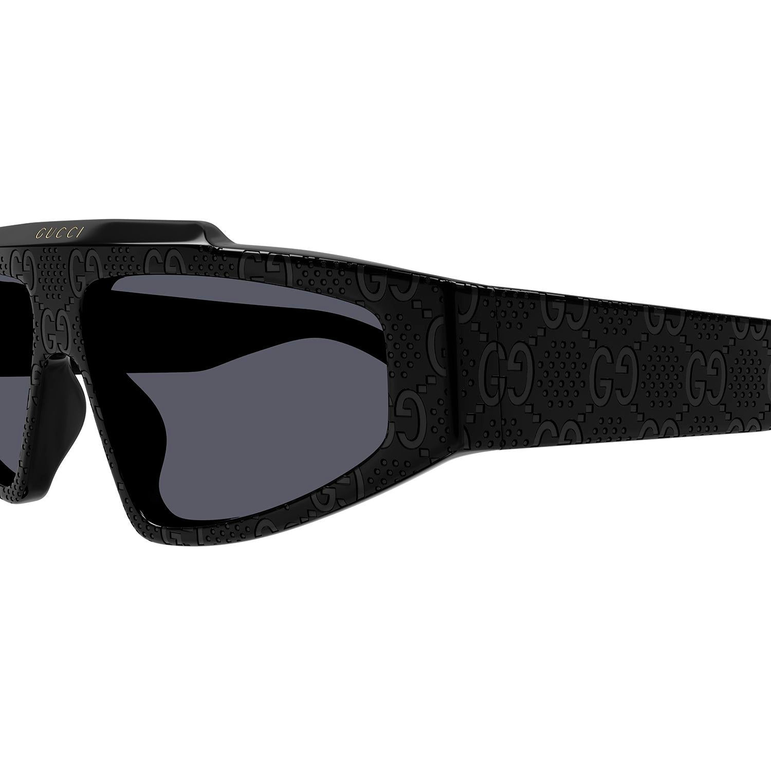GG1591S Black Guccissima laser pattern recycled acetate Sunglasses - Shiny Black