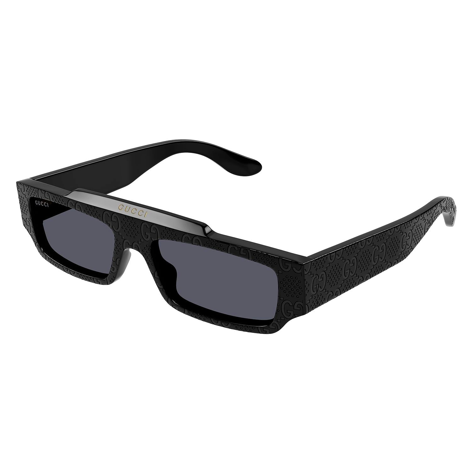 GG1592S Black Guccissima laser pattern recycled acetate Sunglasses - Shiny Black