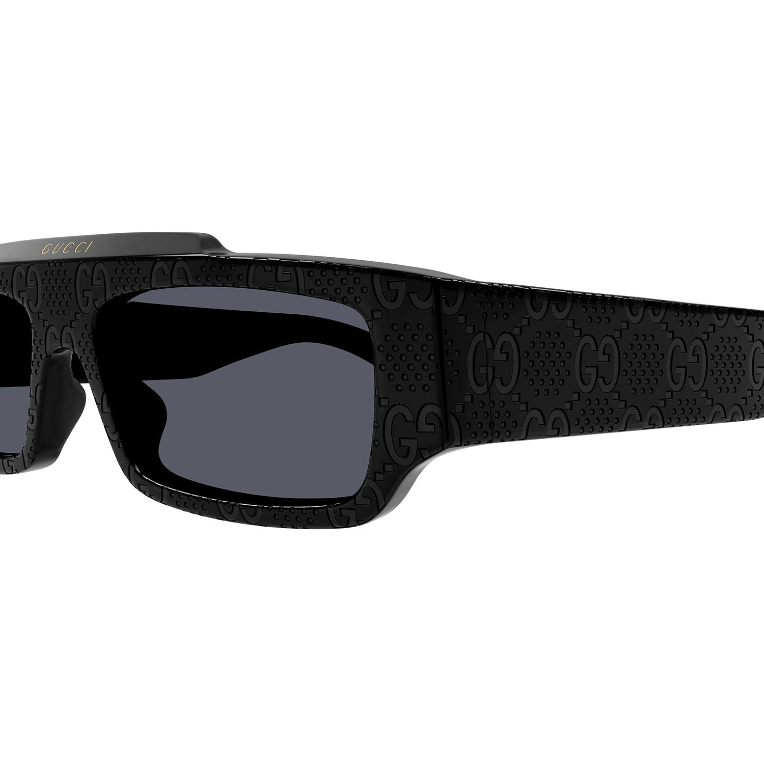 GG1592S Black Guccissima laser pattern recycled acetate Sunglasses - Shiny Black