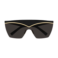 SL 614 Mask Black injection Sunglasses - Shiny Black & Light Gold