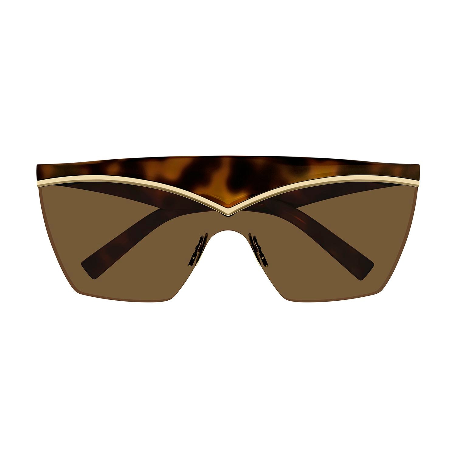 SL 614 Mask Havana injection Sunglasses - Shiny Havana& Light Gold Top Bar