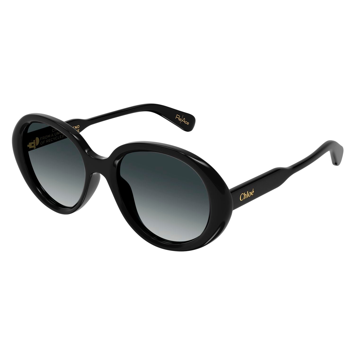 CH0221S Black recycled acetate Sunglasses - Shiny Black