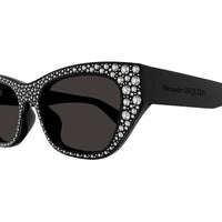 AM0465S Black swarovsky cristals & recycled acetate Sunglasses - Shiny Black