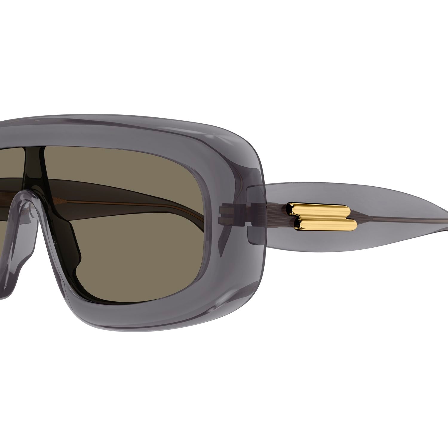 BV1281S Grey recycled acetate Sunglasses - Shiny Transparent Grey