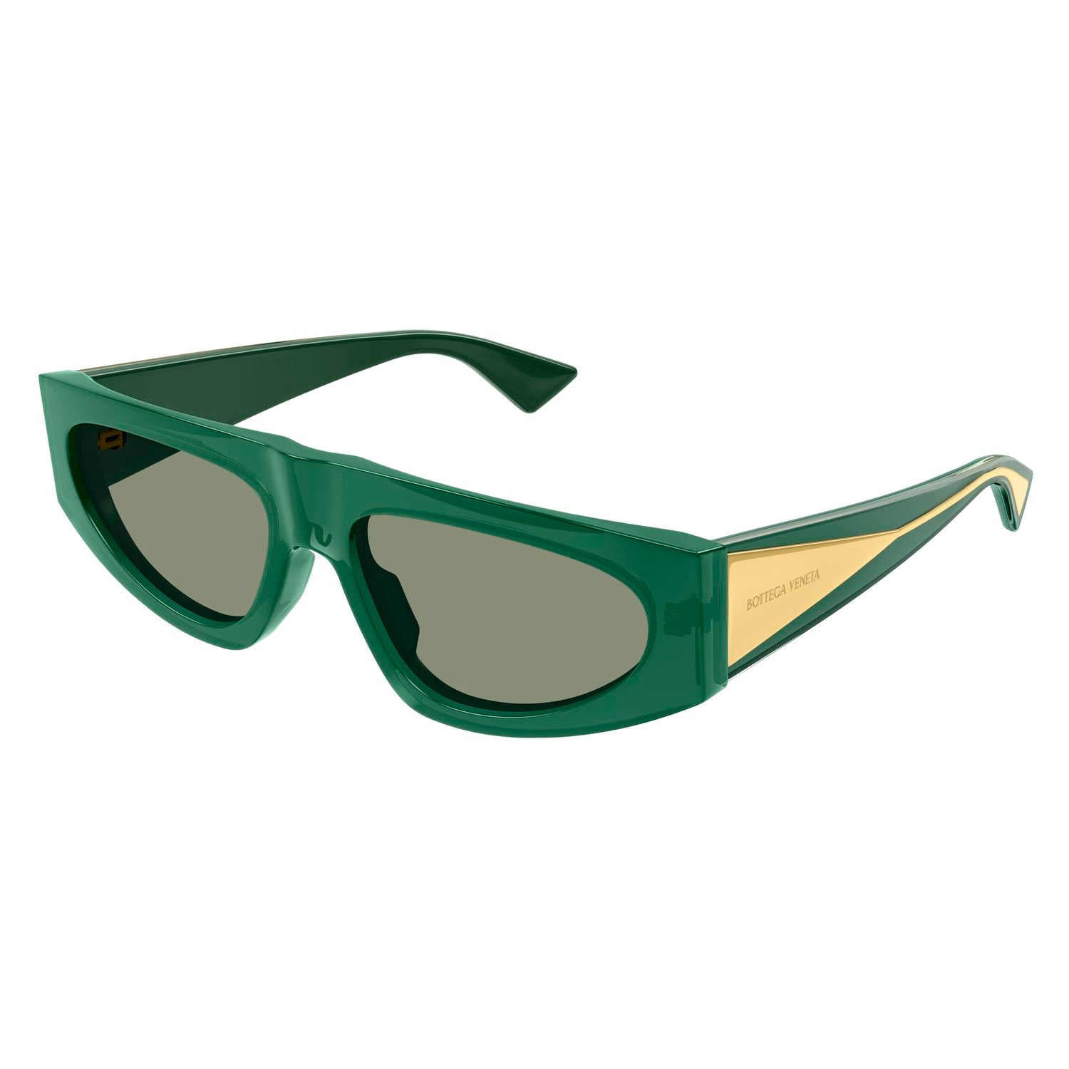 BV1277S Green recycled acetate Sunglasses - Shiny Transparent Green
