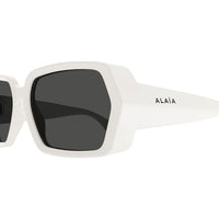 AA0082S White recycled acetate Sunglasses - Shiny White