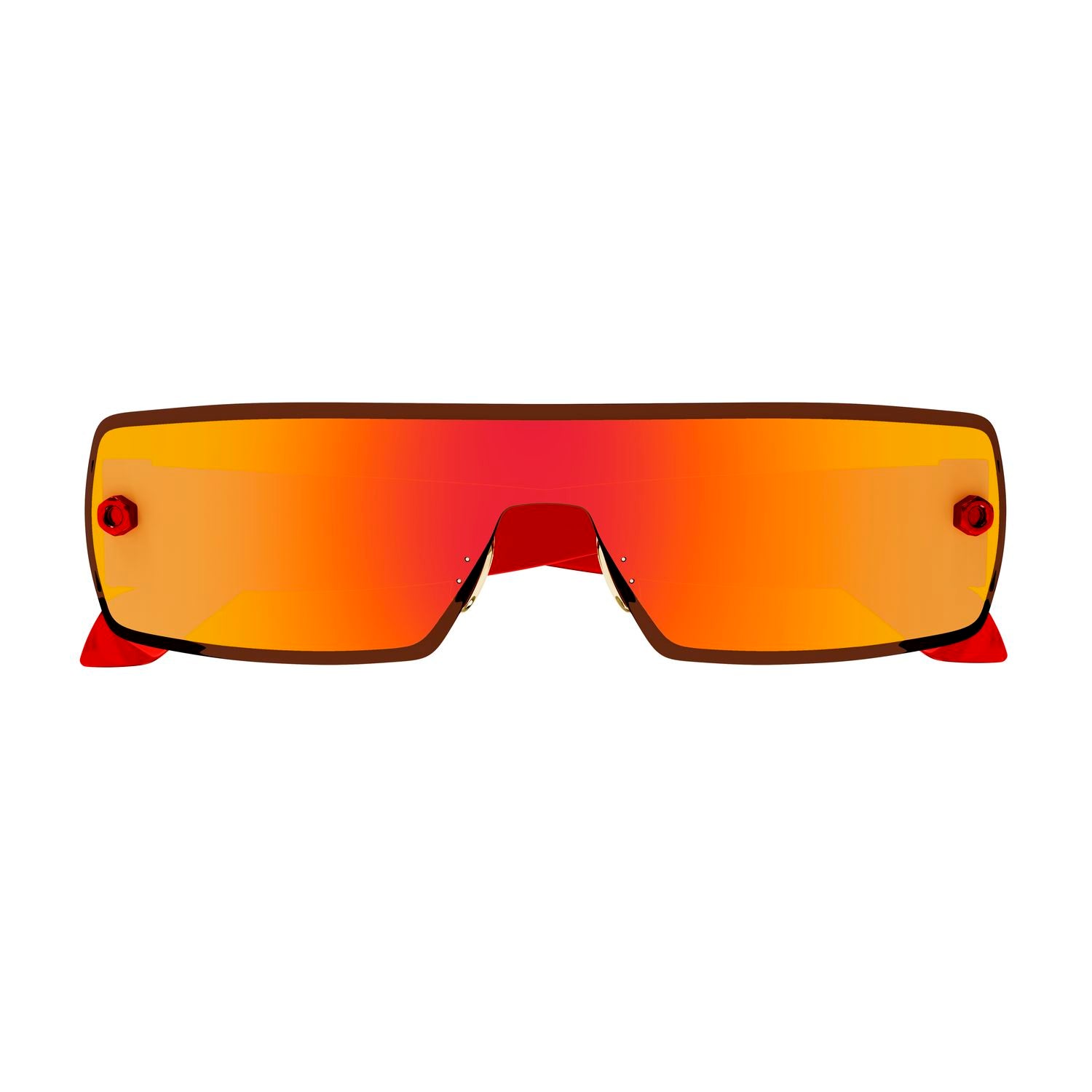 AA0083S Red metal Sunglasses - Shiny Transparent Red