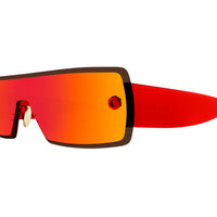 AA0083S Red metal Sunglasses - Shiny Transparent Red