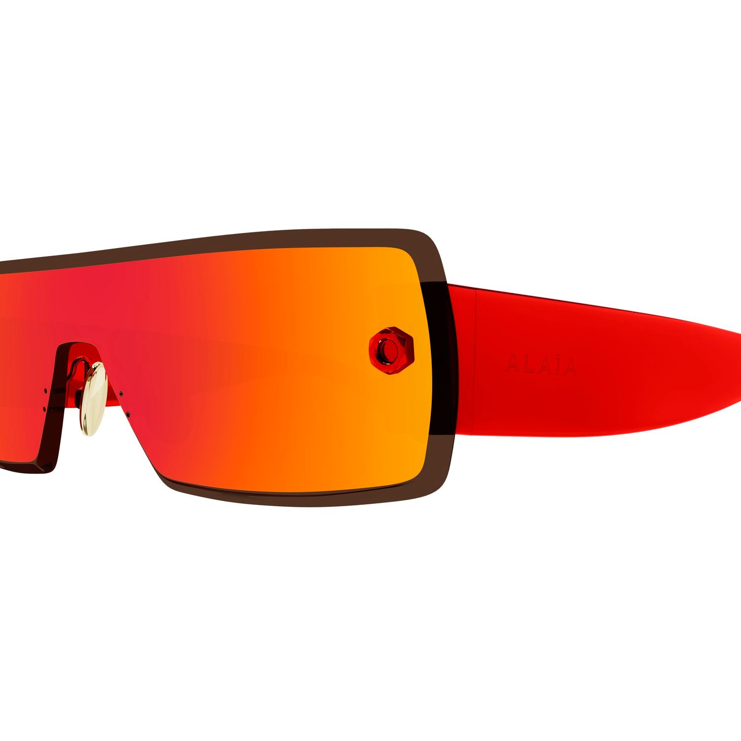 AA0083S Red metal Sunglasses - Shiny Transparent Red