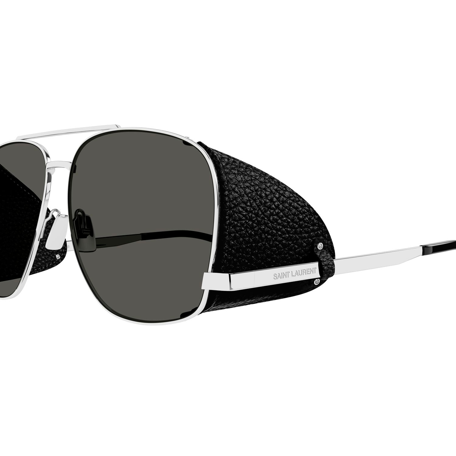 SL 653 Leon Leather Spoiler Silver metal Sunglasses - Shiny Silver