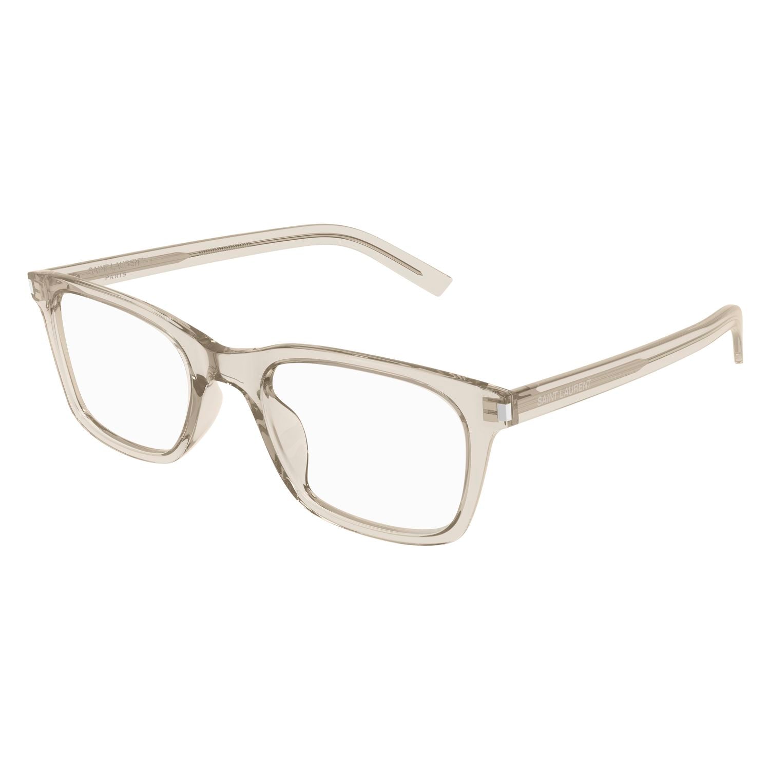 SL 718 Slim Beige recycled acetate Optical Frames - Shiny Transparent Beige