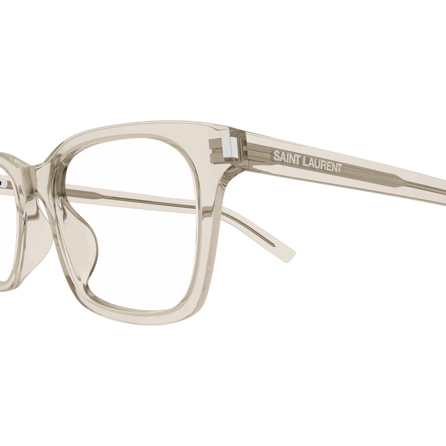 SL 718 Slim Beige recycled acetate Optical Frames - Shiny Transparent Beige
