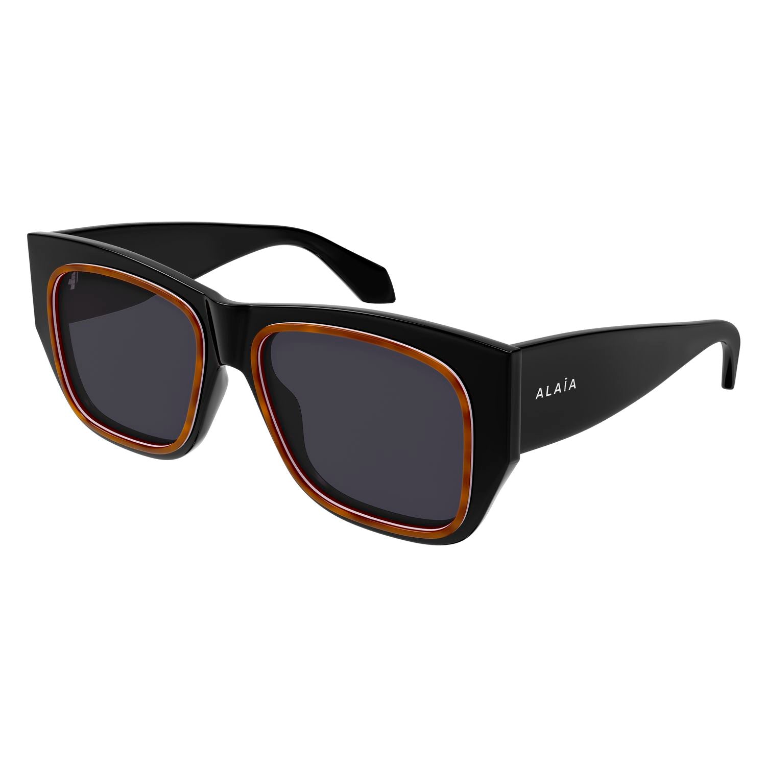 AA0090S Black recycled acetate Sunglasses - Shiny Black