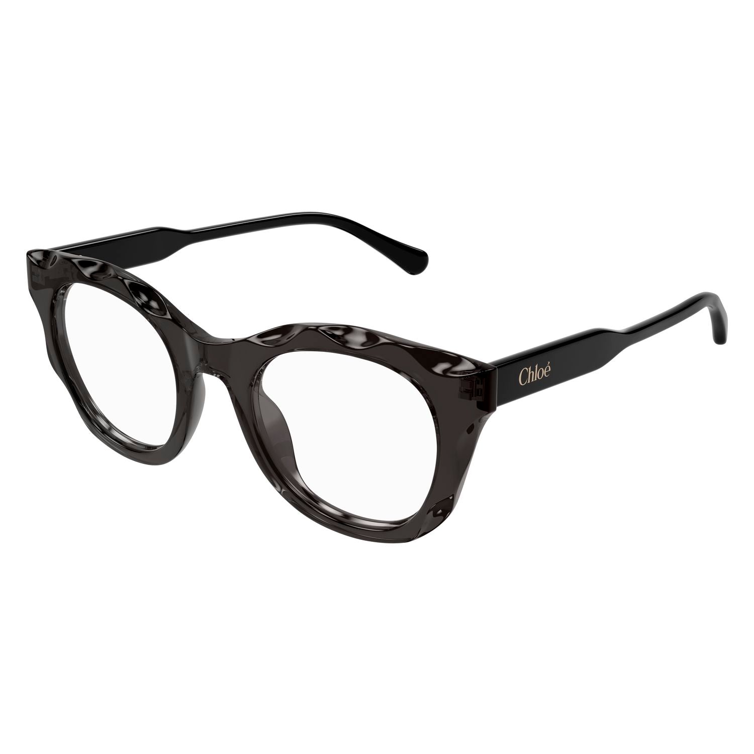 CH0296O Grey recycled acetate Optical Frames - Shiny Transparent Grey