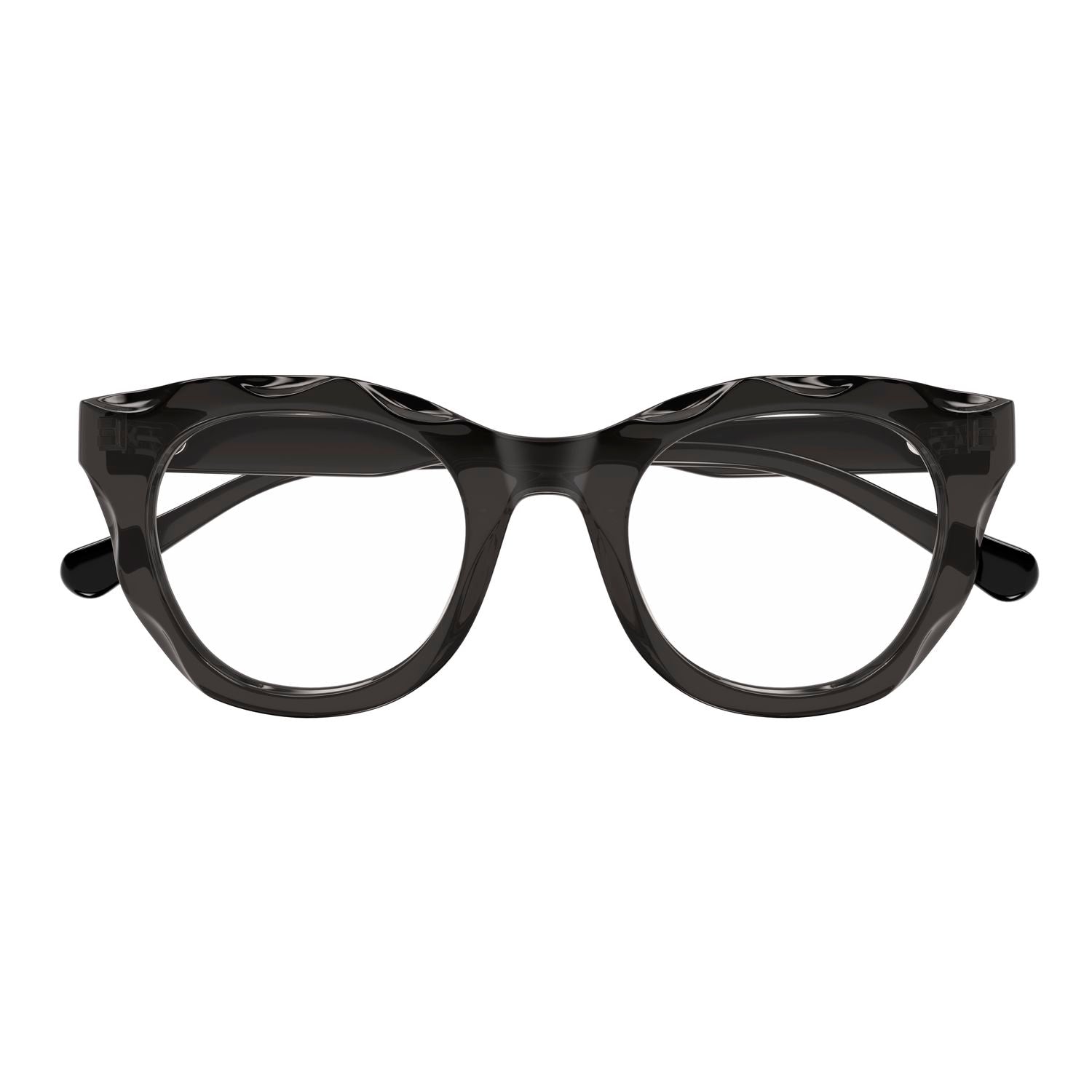 CH0296O Grey recycled acetate Optical Frames - Shiny Transparent Grey