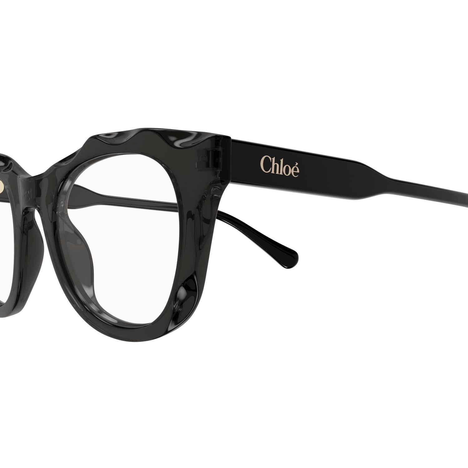 CH0296O Grey recycled acetate Optical Frames - Shiny Transparent Grey