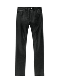 Straight cut 5-pocket vinyl Pant - Black