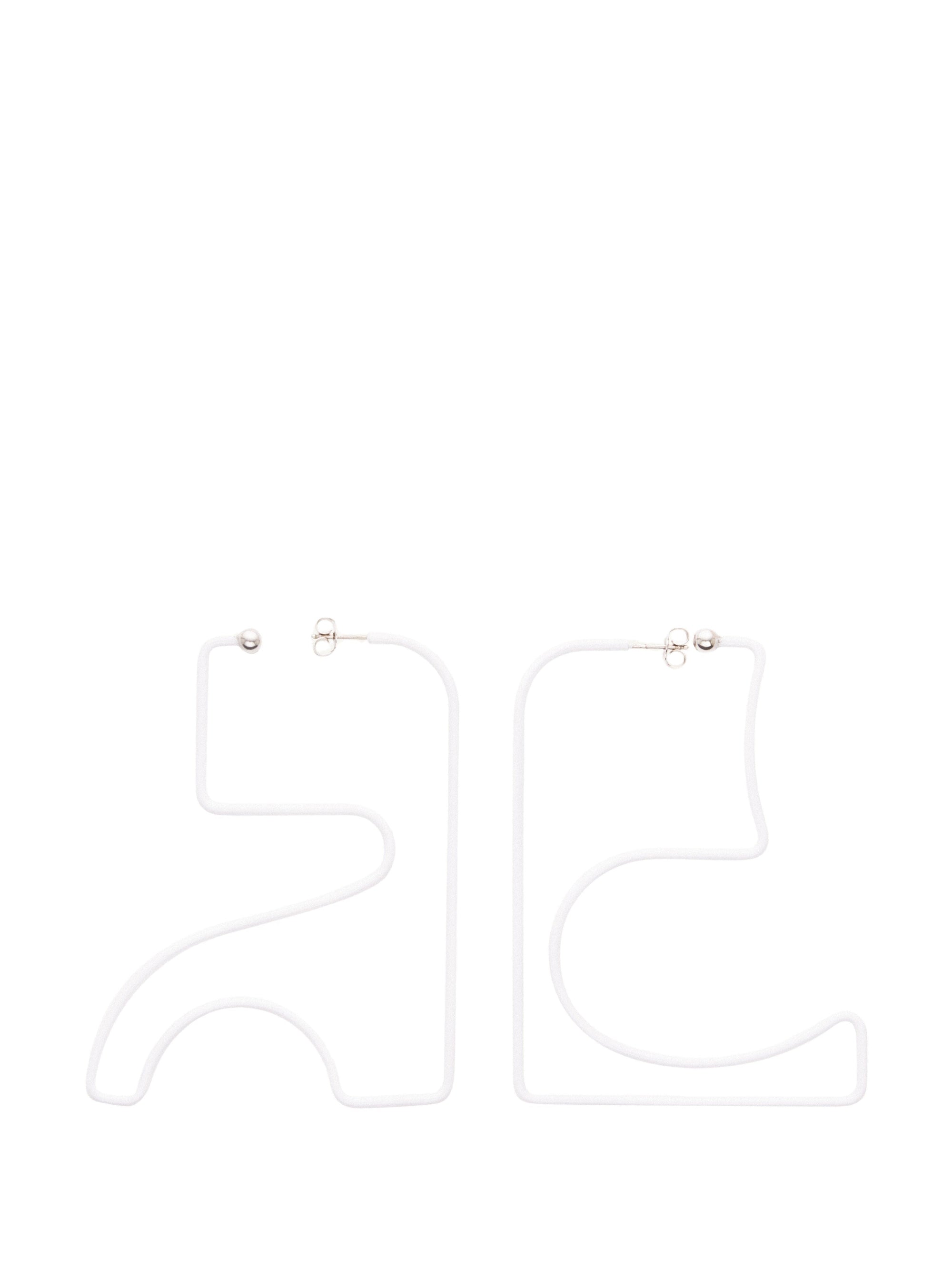 AC logo Earring - White