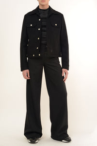 Trucker wool Jacket - Black