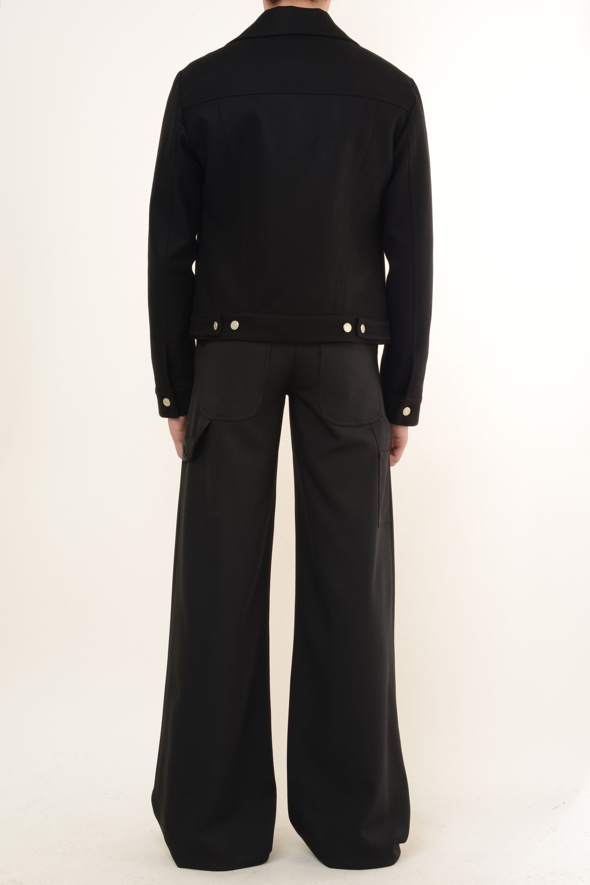 Trucker wool Jacket - Black