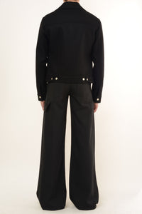 Trucker wool Jacket - Black
