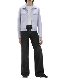 V trucker vinyl Jacket - Purple