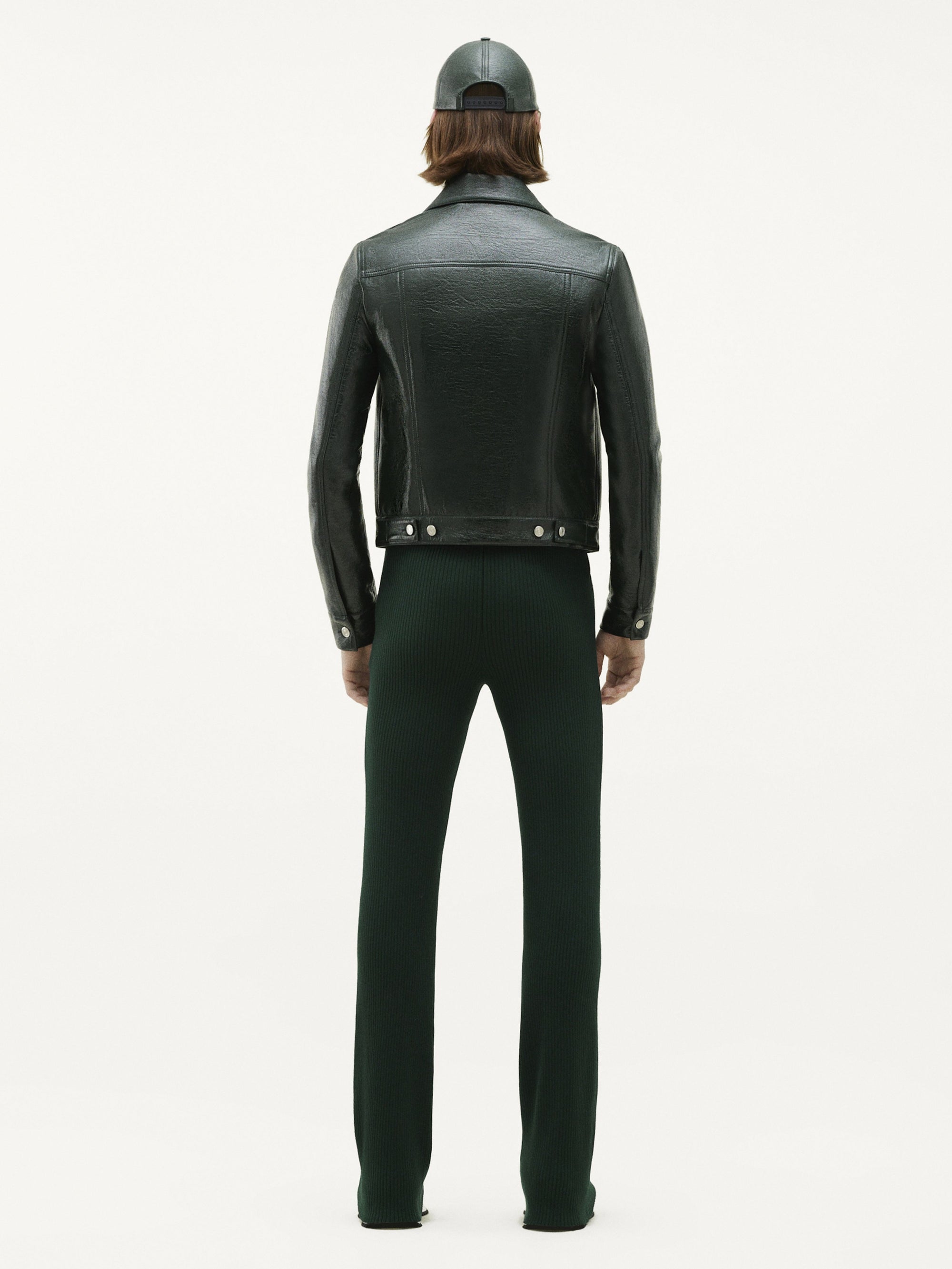V trucker vinyl Jacket - Green