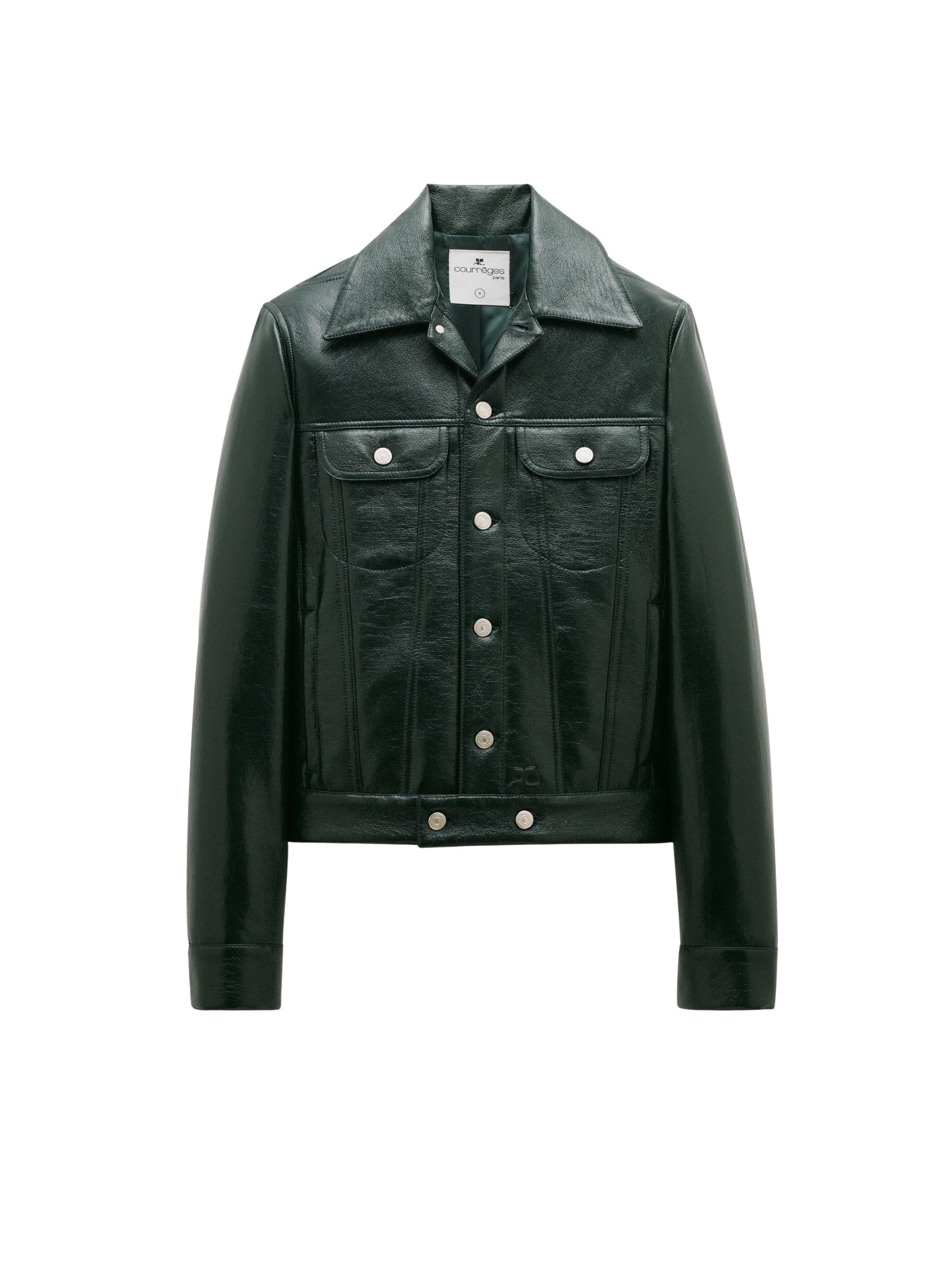 V trucker vinyl Jacket - Green