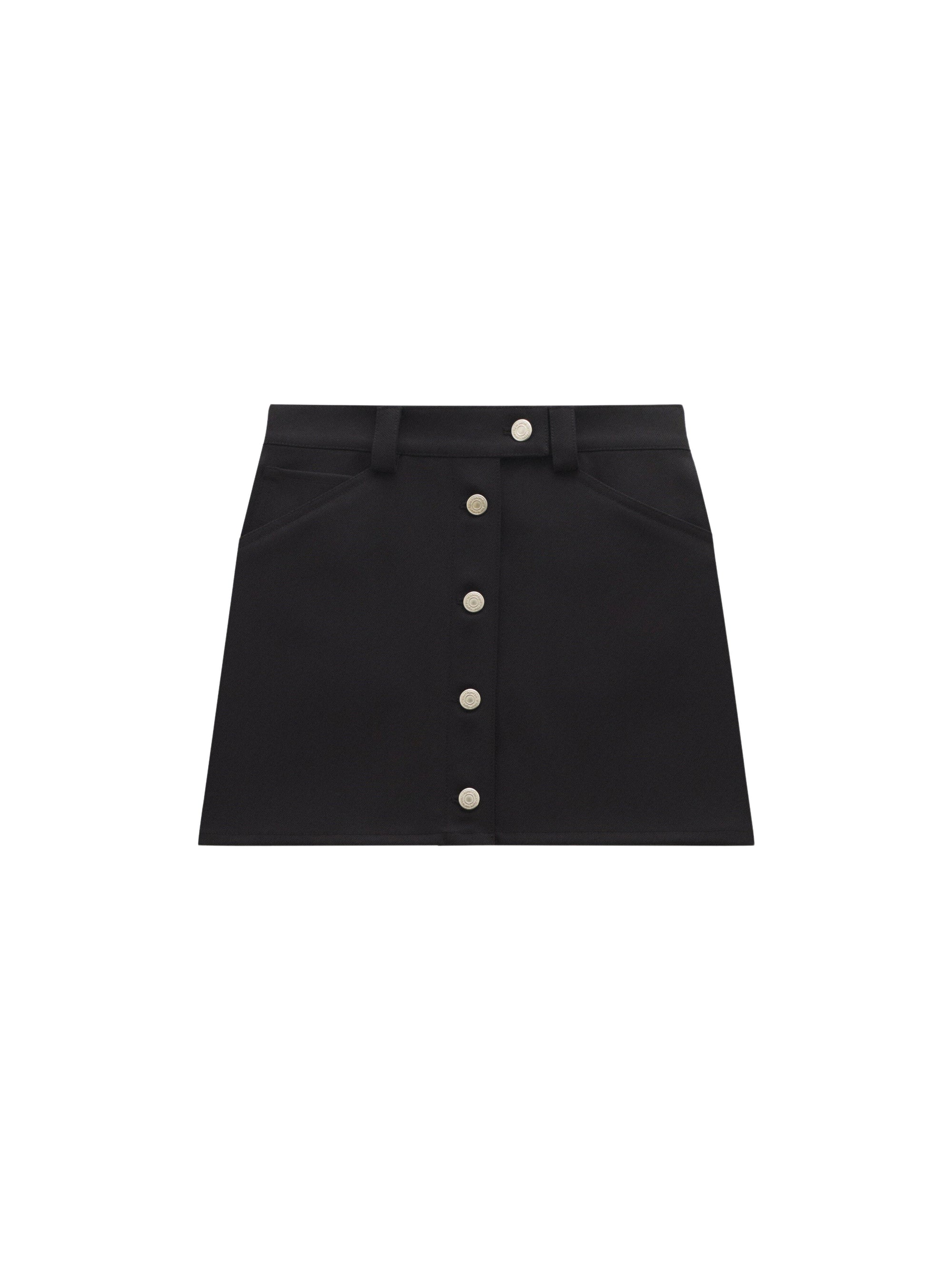 Trucker retro twill Skirt - Black
